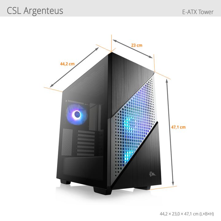 Immagine prodotto CSL PC da gioco M10370H (2000 GB, 32 GB, AMD Ryzen 7 7800X3D, Radeon RX 7900 XT)