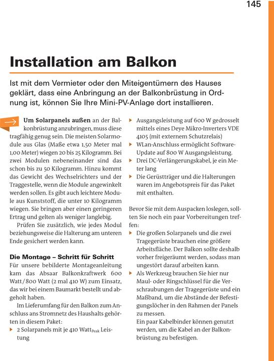 Produktbild Balkonkraftwerke (Deutsch, Stiftung Warentest, 2024)