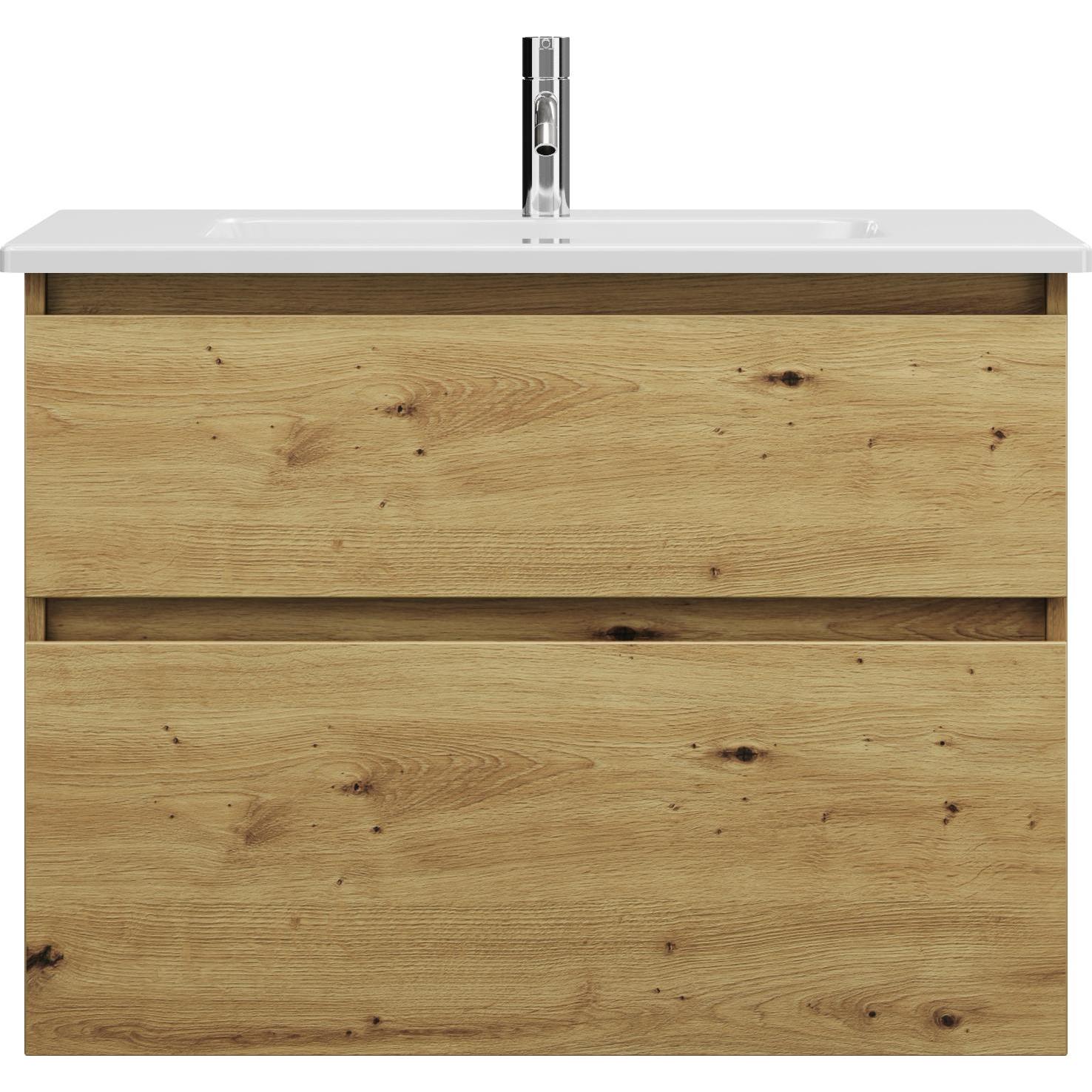 burgbad, Badmöbelset, Lin20 tiefes Keramik-Waschtisch Farbe Weiss Glänzend inklusive Waschtischunterschrank 2 Aus