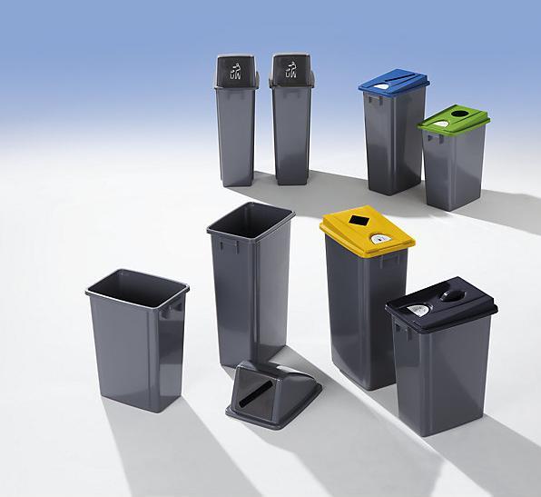 Actual product image Probbax Plastic recyclable waste collector, capacity 80 l, access slot, pictograms for (80 l)