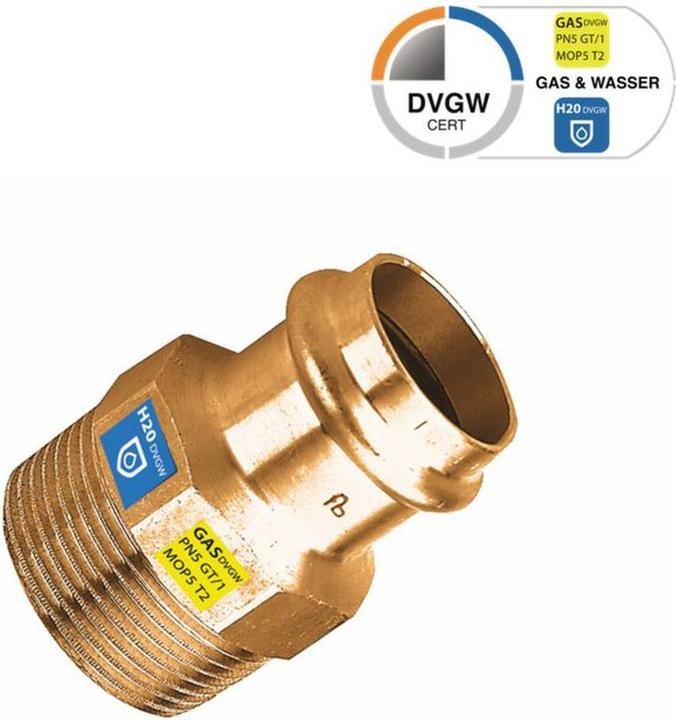 Actual product image Sanpro Pressfitting transition Male thread Transition nipple, size V 22, thread 1/2" (Press connection)