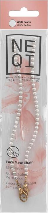 Actual product image Neqi Face Mask Chain White Pearls