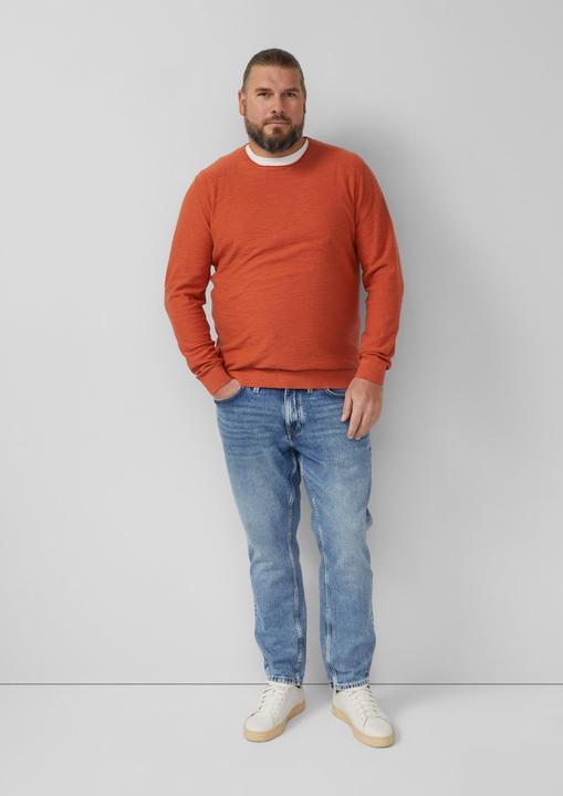 Produktbild s.Oliver Strickpullover Strickpullover mit Flammgarnstruktur und Rollkante (XXL)