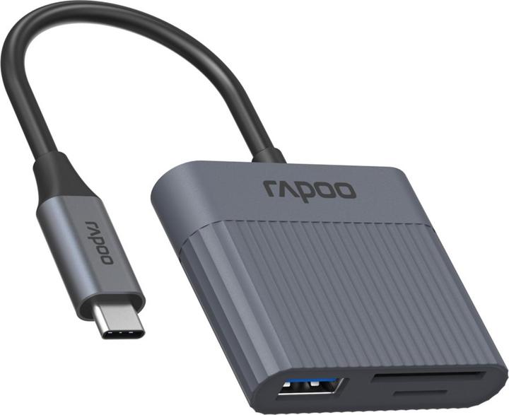 Actual product image Rapoo 3-in-1 USB-C card reader UCR-3011, grey (00226497) (USB-C 3.2 Gen 1)