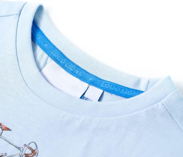 Immagine prodotto vidaXL Maglietta da bambino azzurro 116,Materiale: 100 % cotone,Colore (116)