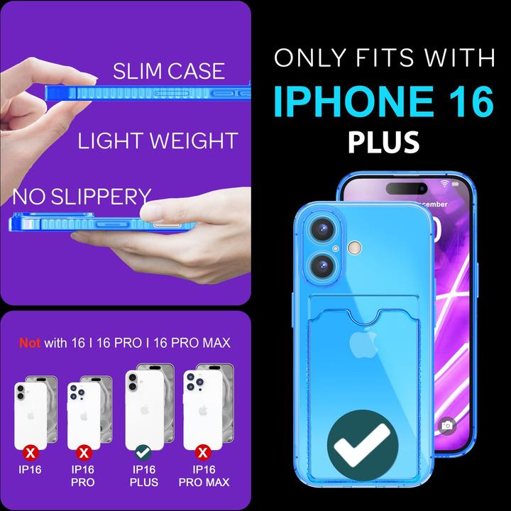 Image du produit Nalia Transparent Transparent Silicone Porte-cartes (Apple iPhone 16 Plus)