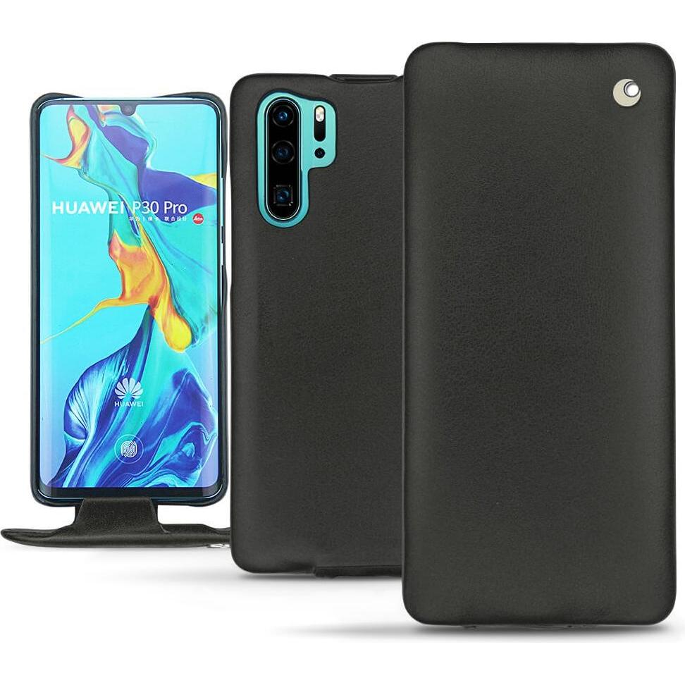 Noreve Lederschutzhülle vertikal (Huawei P30 Pro), Smartphone Hülle, Schwarz