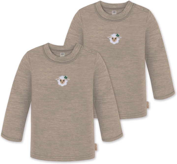 Actual product image Normani 2-pack baby merino longsleeve "Taupo" - 9465 (74)