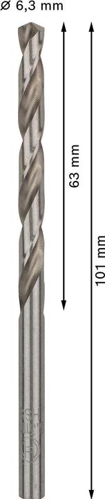 Immagine prodotto Bosch Professional Zubehör Trapano PRO Metal HSS-G, 6,3 x 63 x 101 mm (6,3 mm)