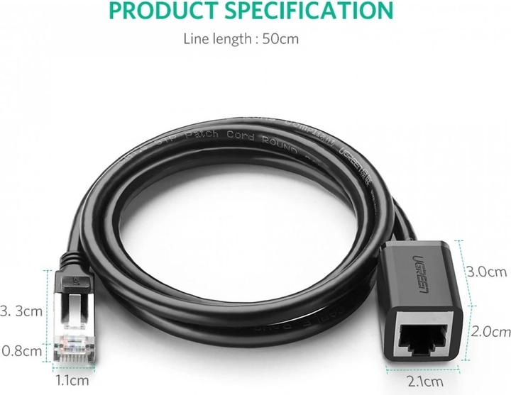 Image du produit Ugreen Rallonge Ethernet RJ45 CAT6 1 Gbit/s (UTP, CAT6, 5 m)