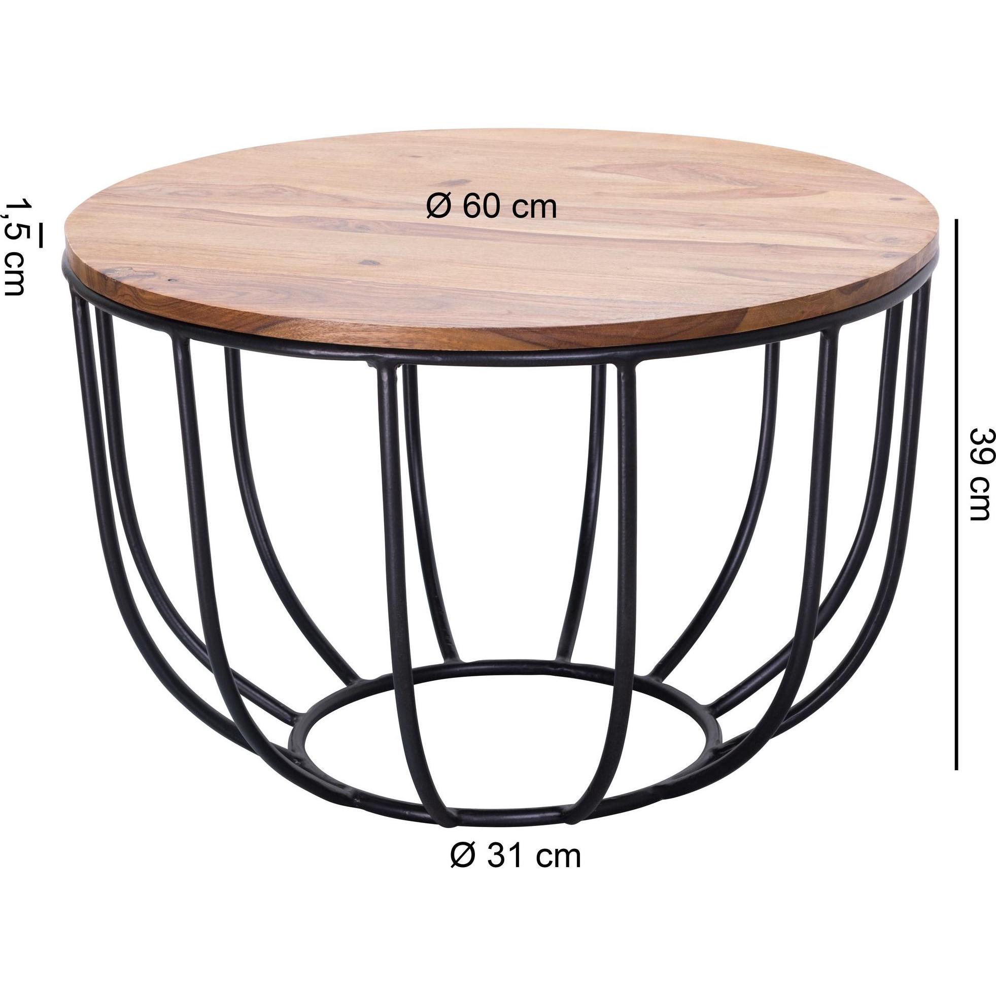 Thumbnail - FineBuy, Couchtisch + Beistelltisch, Couchtisch Braun (60 x 60 x 39 cm)