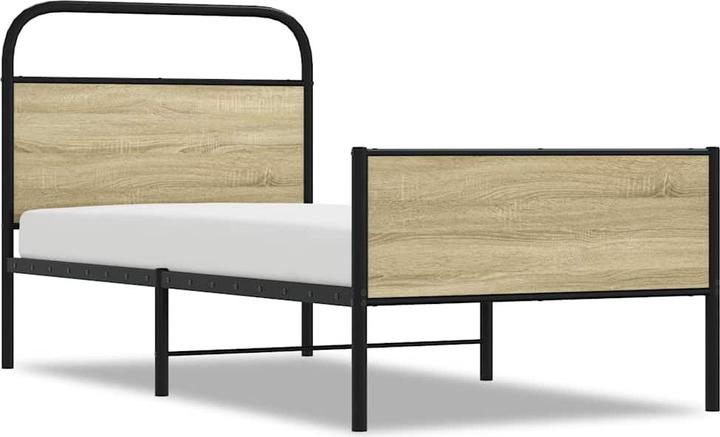 Produktbild VidaXL Bettgestell ohne Matratze 75x190 cm Sonoma-Eiche Holzwerkstoff (75 x 190 cm)