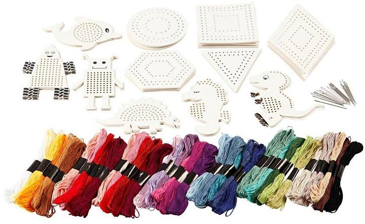 Image du produit Creativ Company Stickgarn mit Stickrahmen assortiert