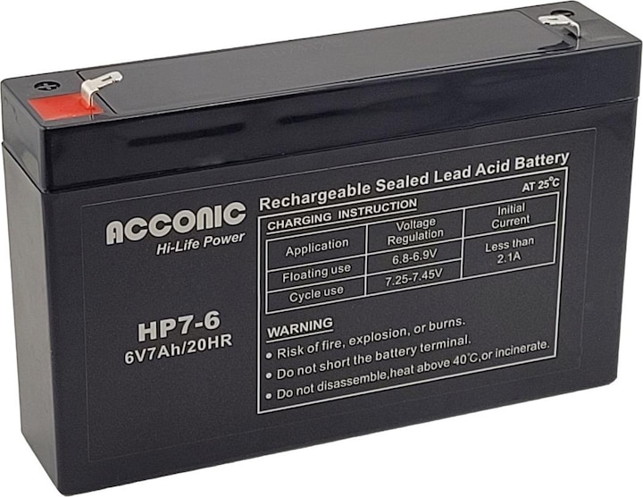 Image du produit Acconic HP7-6 Hi-Life Power AGM 6V 7Ah USV-Batterie (6 V, 7 Ah)