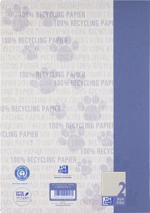 Produktbild Oxford Recycling Schulheft, A4, Lineatur 2 (A4)