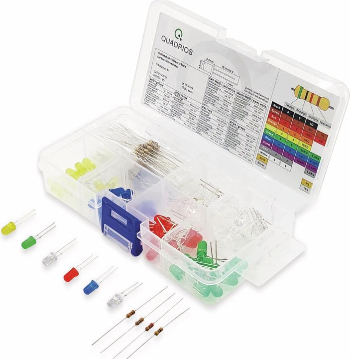 Quadrios LED range red, green, yellow, blue, cool white, warm white 20 m