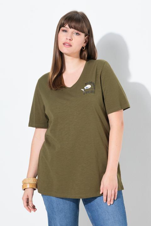 Produktbild Ulla Popken T-Shirt, Blüte, V-Ausschnitt, Halbarm (56)