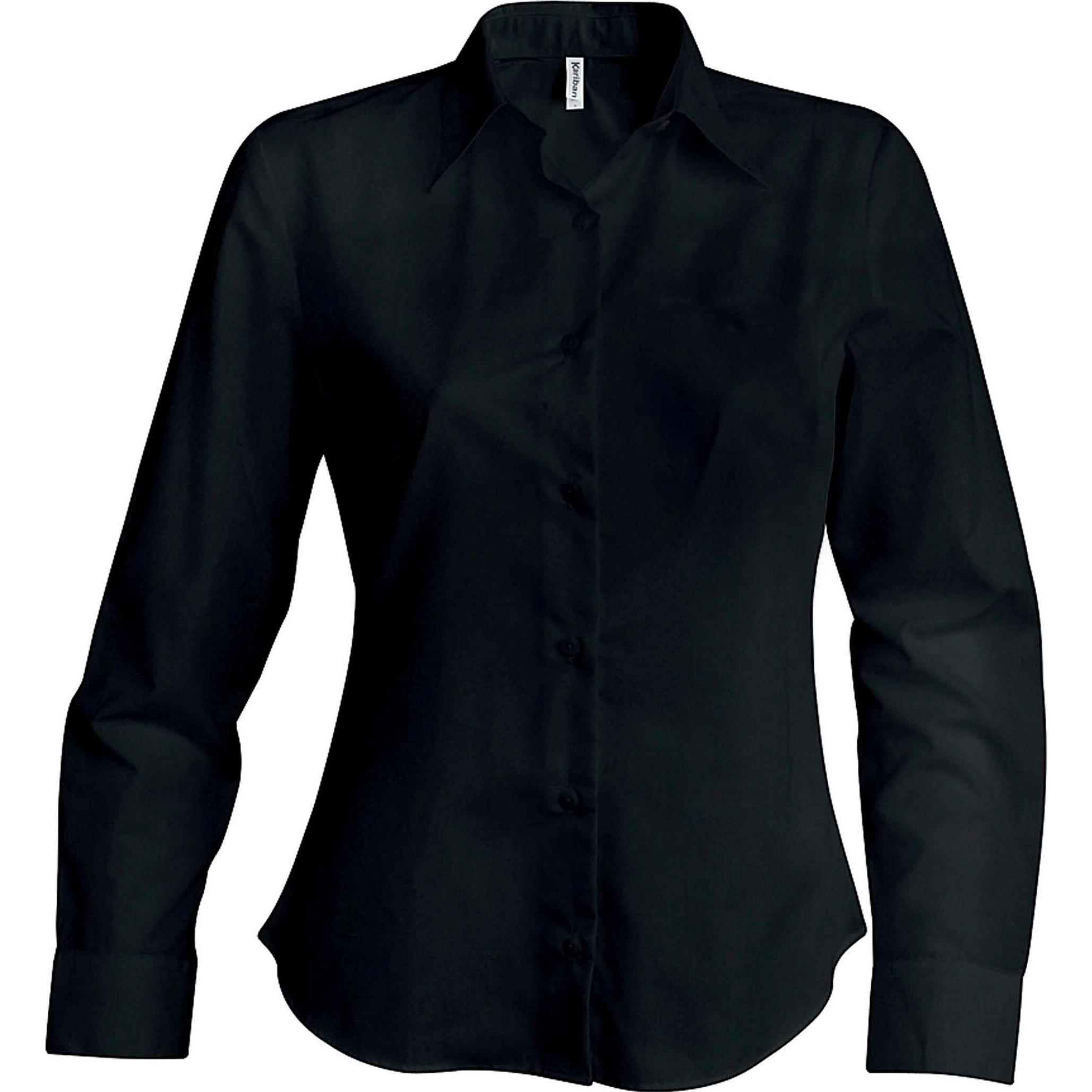 Kariban, Damen, Hemd, damenshirt sans repassage, Schwarz, (XXL)