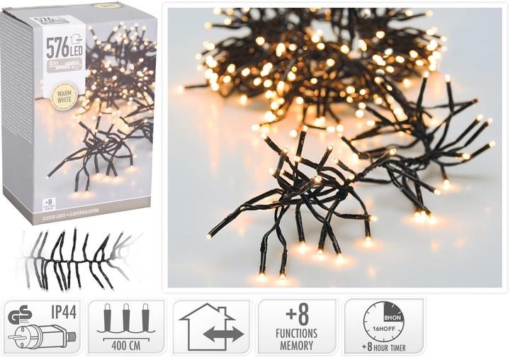 Produktbild Christmas Gifts Weihnachtsbaum-Lichterkettenlichter 576 Led-Timer Warmweiss (0.10 m)