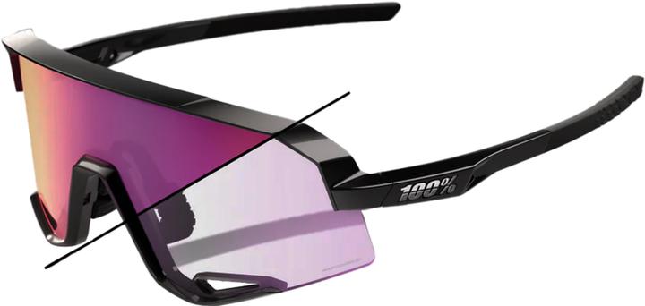 100% Slendale (Gloss Black, Photochromic Purple Mirror)