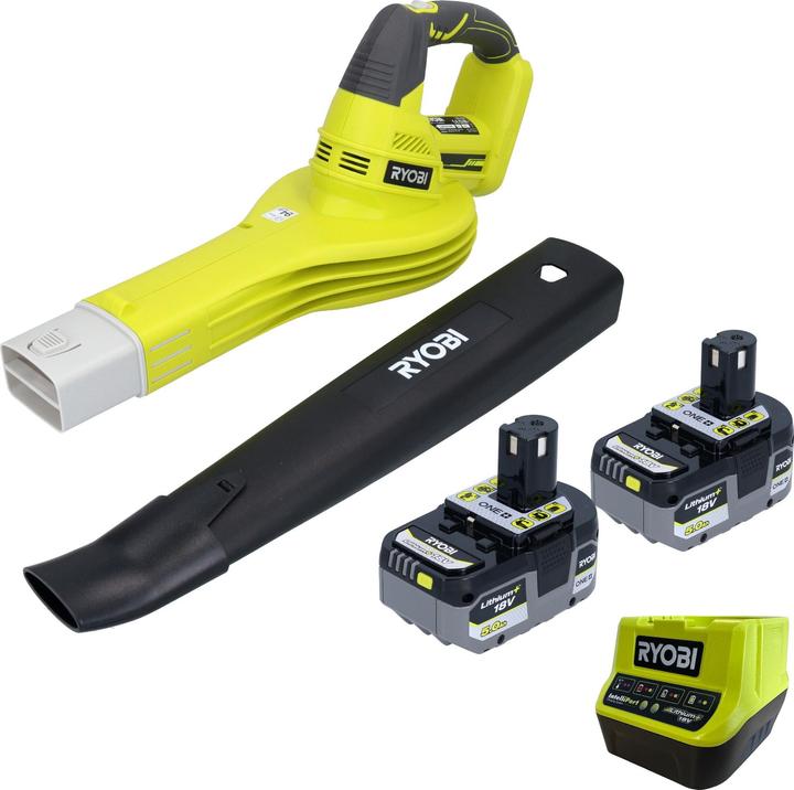 Ryobi OBL1820S Cordless leaf blower 18 V 245 km/h + 2x battery 5.0 Ah + charger (Rechargeable battery operated, Leaf blower)