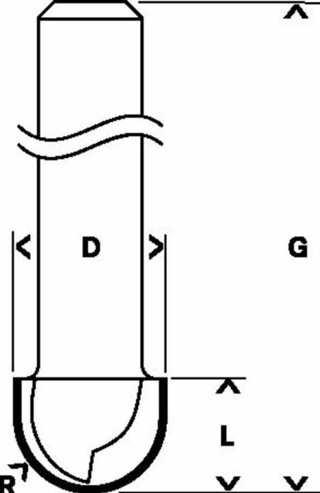 Produktbild Bosch Professional Zubehör Hohlkehlfräser Expert for Wood, 8 mm, R1 3 mm, D 6 mm, L 12,7 mm, G 50,8 mm