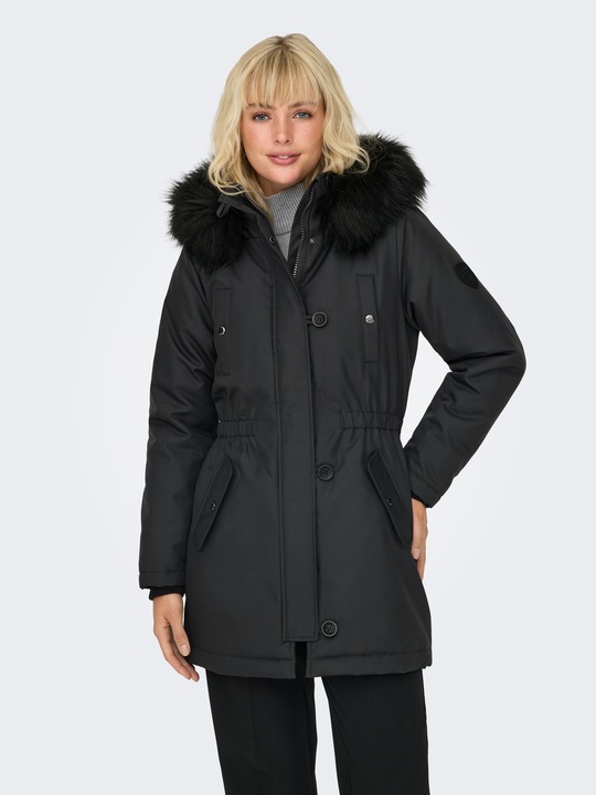 Image du produit Only Capuche avec bord en fausse fourrure amovible Poignets côtelés Parka Longue parka (M)