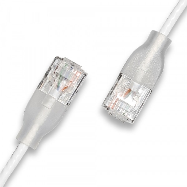 Produktbild Wantec Patchkabel UTP CAT6a eGlow d=2,8mm 0,50m weiss (UTP, CAT6a, 0.50 m)