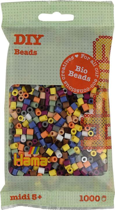 Actual product image Hama Organic iron-on beads - pastel mix (197), 1000 pieces.