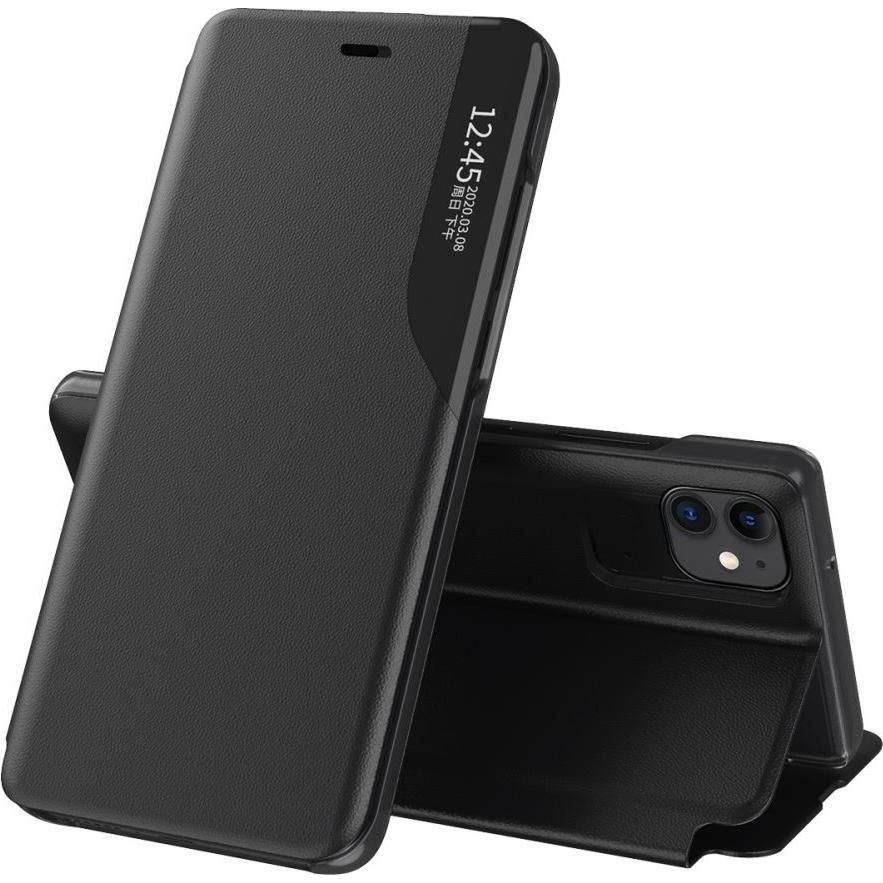 Hurtel Eco Leather View Case elegant bookcase type case with kickstand for iPhone 13 Pro black (Apple iPhone 13 Pro), Sm...