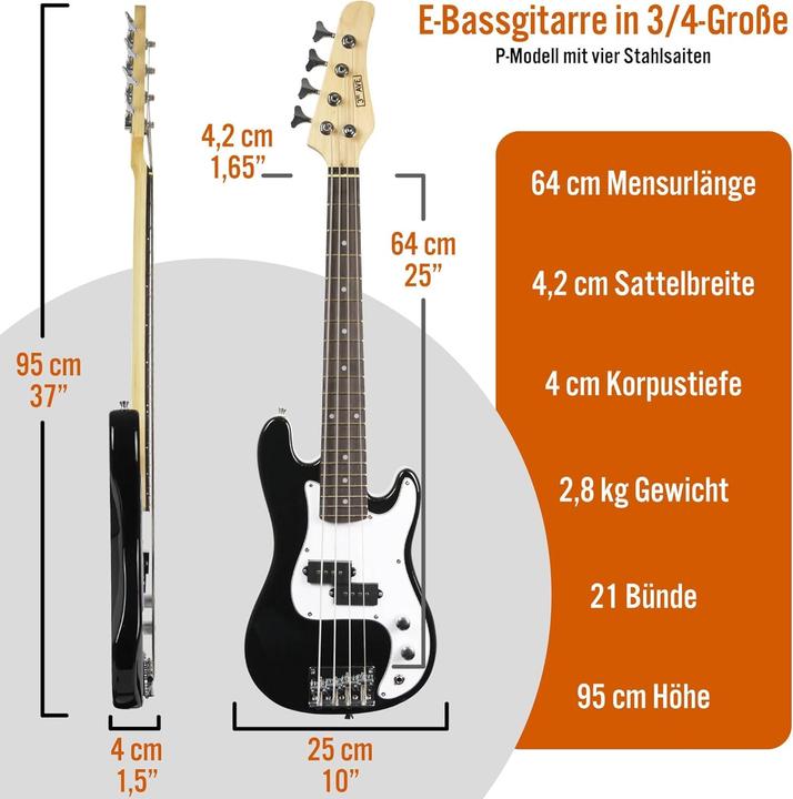 Image du produit 3rd Avenue Pack débutant guitare basse électrique mini avec ampli et accessoires (Basse électrique)