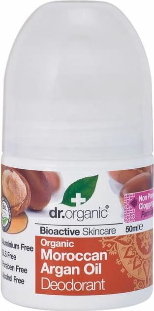 Immagine prodotto Dr. Organic Deodorante all'olio di Argan del Marocco Naturale Vegan Senza crudeltà Senza parabeni e SLS Senza (Roll-on, 50 ml)