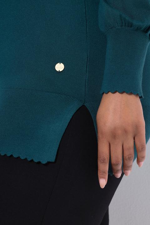 Produktbild Ulla Popken Pullover, Muschelsaum, Stehkragen, Langarm (56)