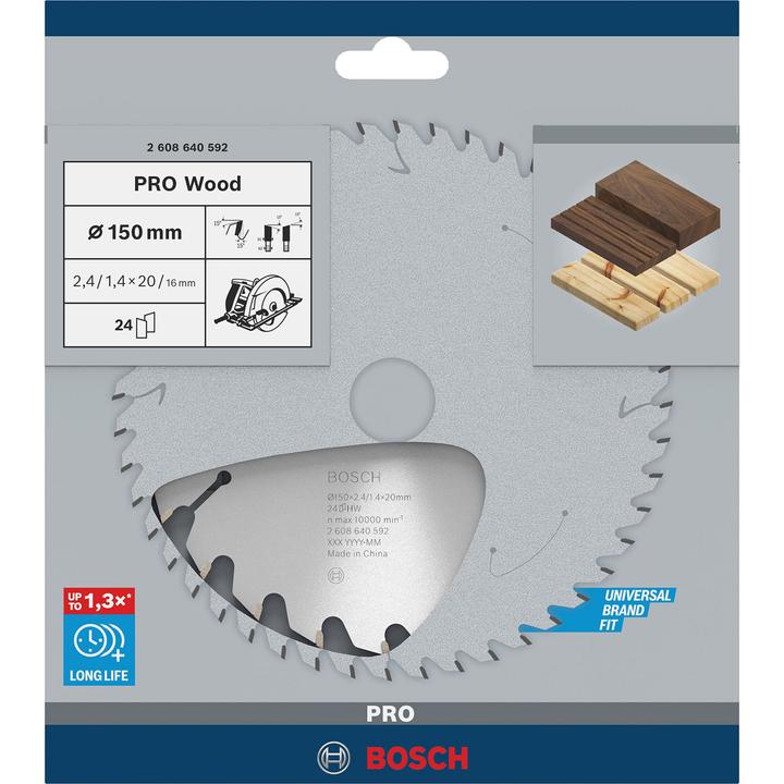 Actual product image Bosch Professional Zubehör PRO Wood circular saw blade, 150 x 2.4 x 20 mm