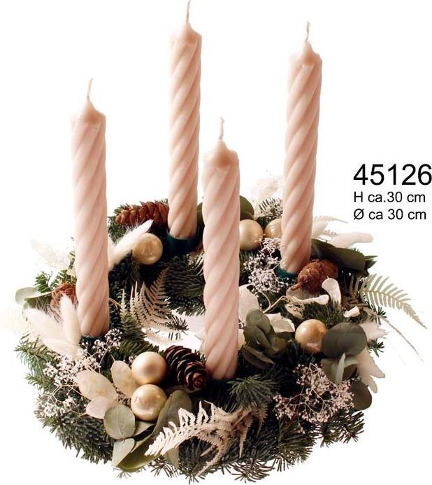 Fresca-Plant Nobiliskranz Stabkerzen gedreht sahara (30 cm, 30 cm)