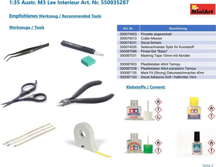 Image du produit Mini art Australienne M3 Lee. Kit d'intérieur
