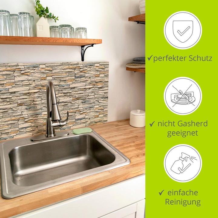 Image du produit Artland Dos de cuisine en aluminium Vieux mur de briques brun