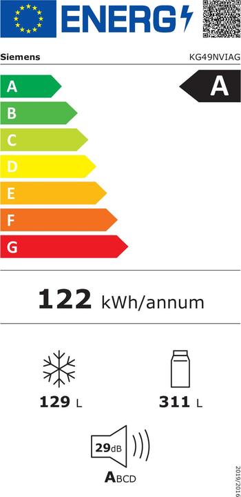 Energie-Label Siemens KG49NVIAG (440 l)
