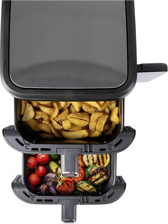 Actual product image Gourmetmaxx 15305 Heissluft-Fritteuse 10 l 2800 W 2 getrennte Temperaturregler, A