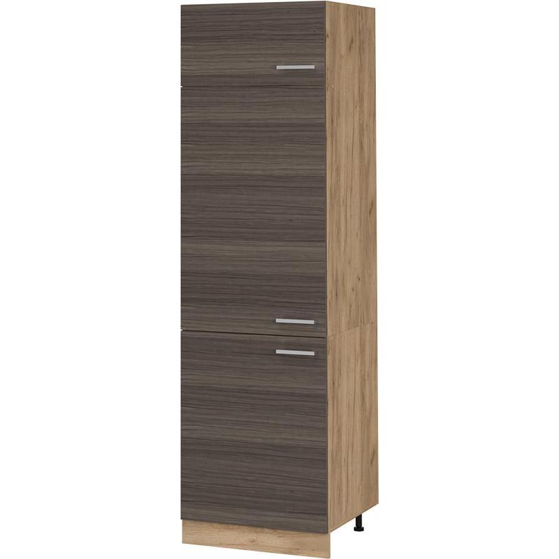 Vicco, Regal, Kühlumbauschrank R-Line, Edelgrau/Goldkraft Eiche, 60 cm
