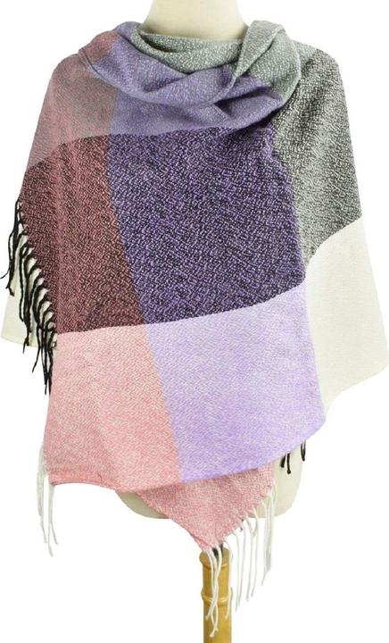 Immagine prodotto Only-Bags.Store Sciarpa triangolare a quadri, sciarpa pashmina, sciarpa morbida con nappe, sciarpa a portafoglio