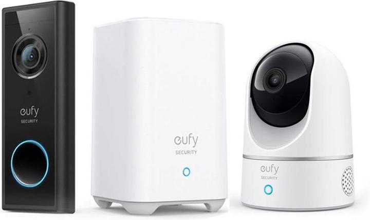 Productafbeelding eufy by Anker 2K Videodeurbel + 2K Beveiligingscamera bundel - Pan & tilt - Voor binnen en buiten - Met H