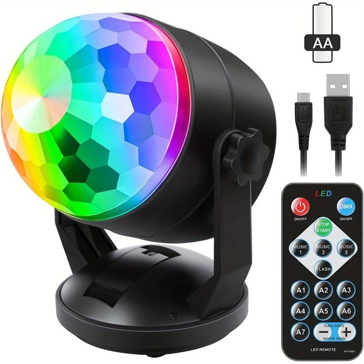 Produktbild ASMI LED Mini Sound Disco Partylicht