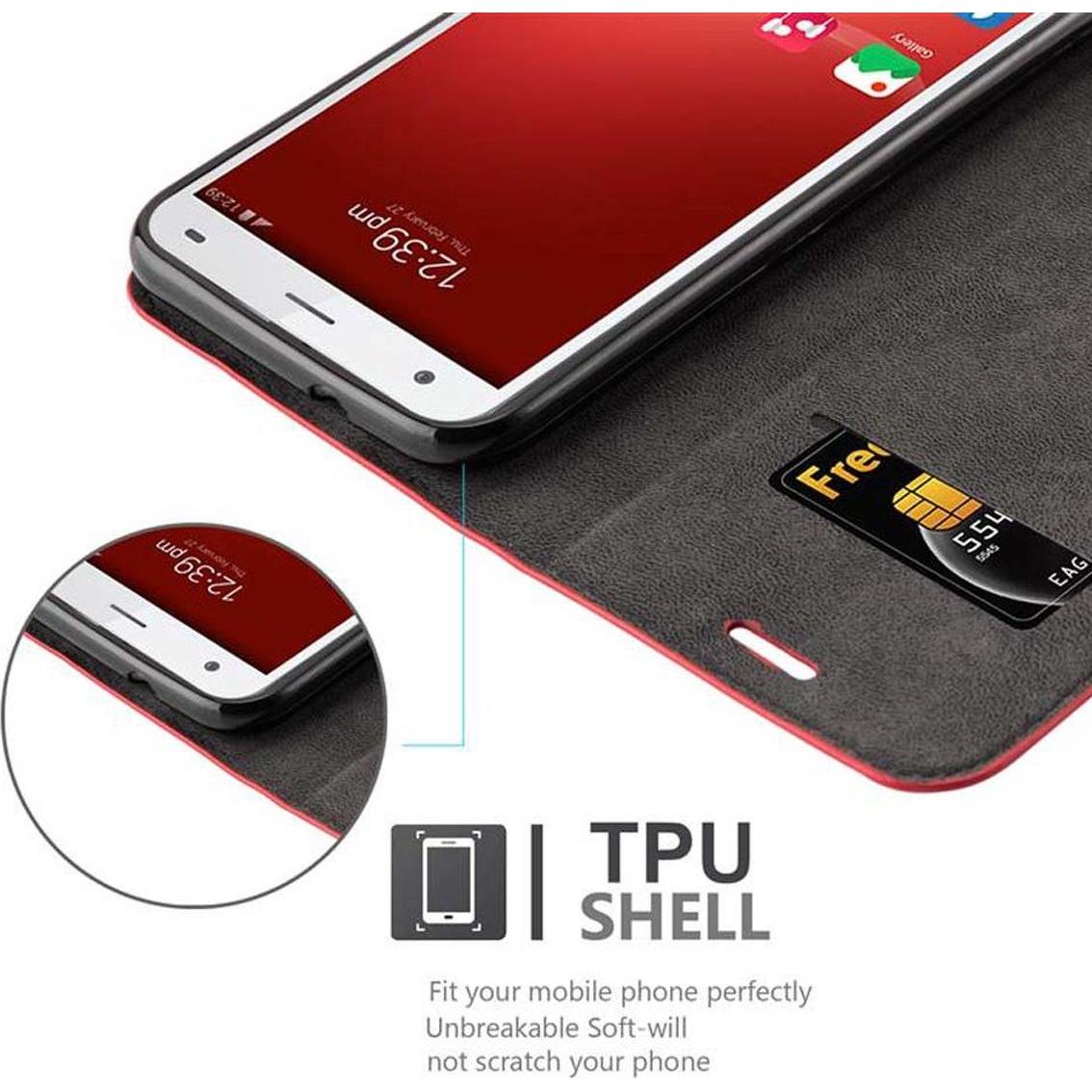 Thumbnail - Cadorabo Book Invisible Magnet Cover (ZTE Blade S6), Smartphone Hülle, Rot