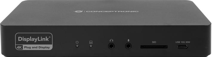 Actual product image Conceptronic Dock 17-in-1 USB-C->HDMI,DP 4K/60Hz,GbE,USB-C (USB-C, 17 ports)