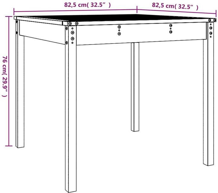 Produktbild vidaXL Gartentisch (82.50 x 82.50 x 76 cm)