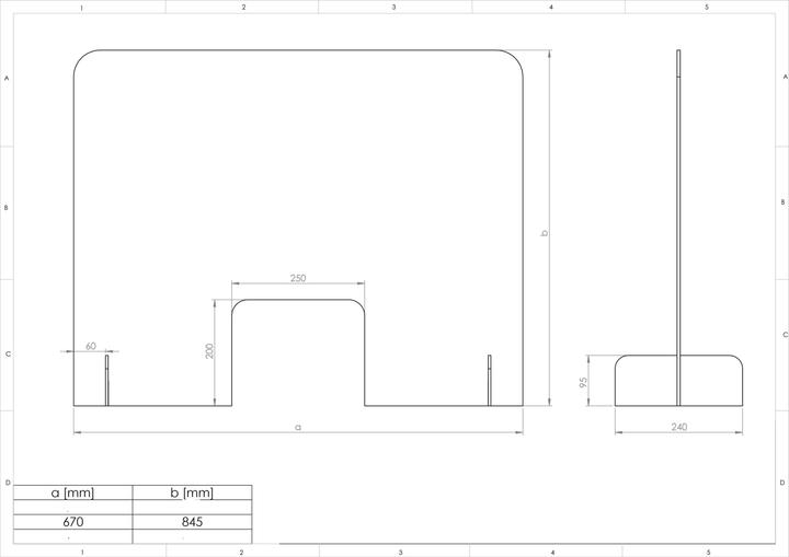 Valeurs nutritives et ingrédients Franken Présentoir de comptoir avec passe-plat acrylique (70 x 85 cm)
