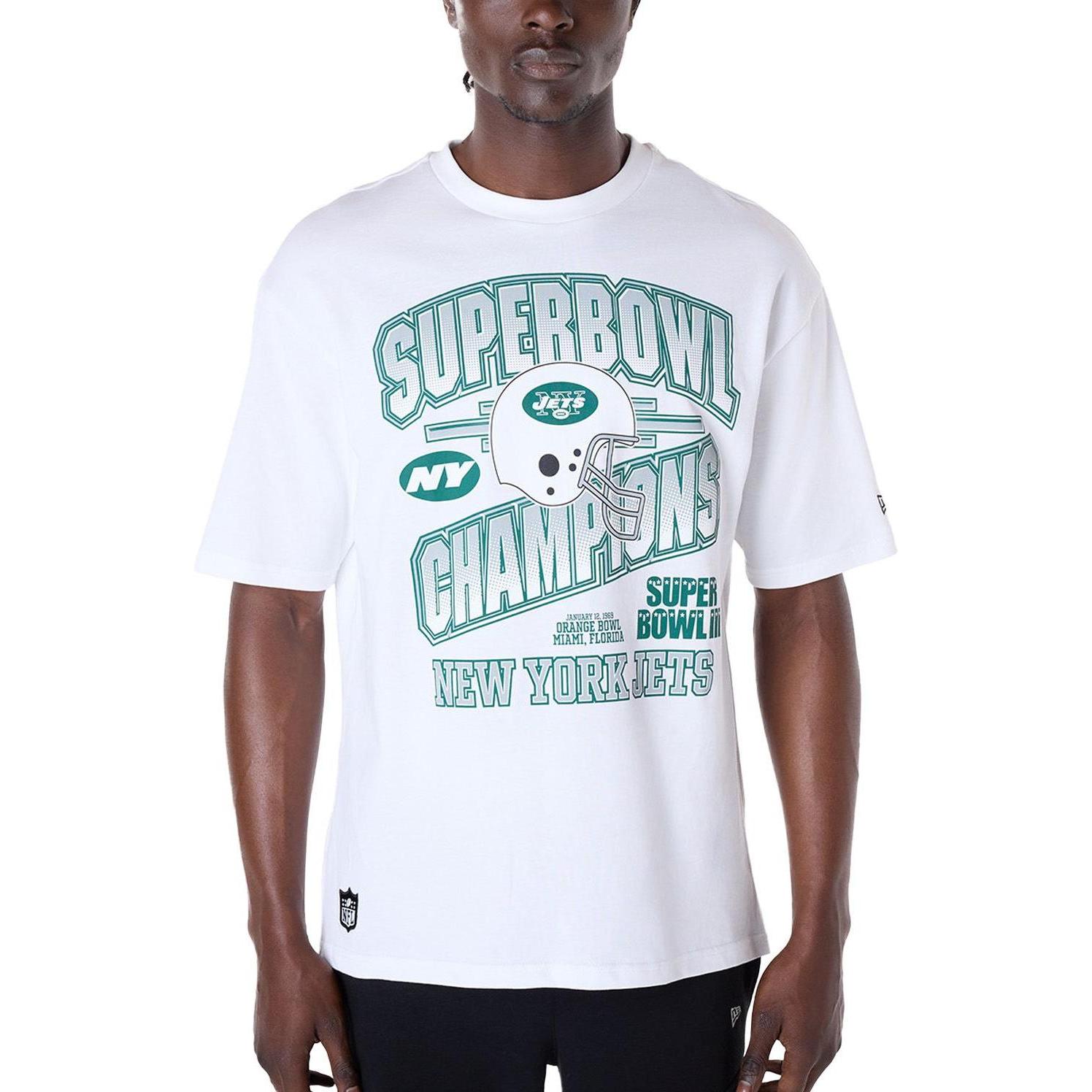 New Era, Herren, Shirt, NFL Shirt - HELMET New York Jets weiss - L, Weiss, (L)