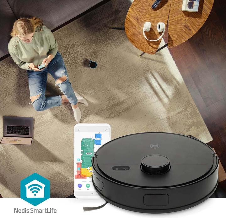 Produktbild Nedis SmartLife Roboter-Staubsauger | Laser-Navigation | Wi-Fi | Kapazität Auffangbehälter: 0.59 l | (4500 Pa, Wischtuch)