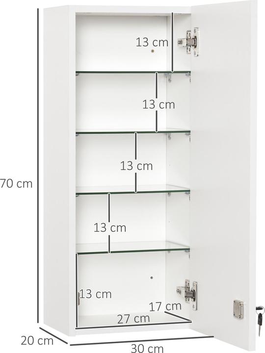 Produktbild Kleankin Medizinschrank (30 x 20 x 70 cm)
